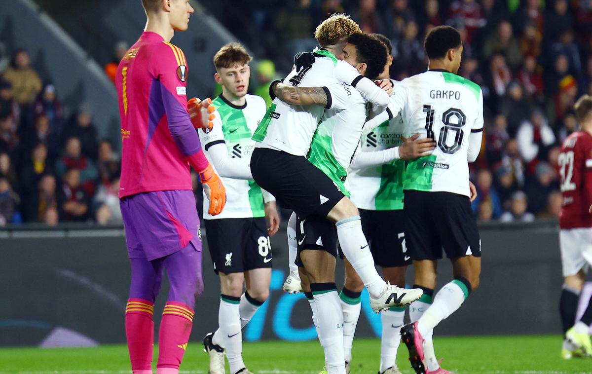 Liga Europa: Sparta - Liverpool | Liverpool je v Pragi napolnil mrežo Sparte. | Foto Reuters