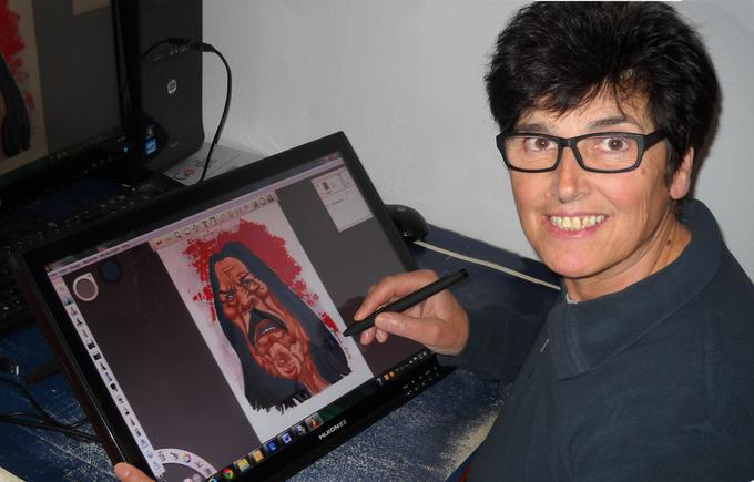 Ustvarja na grafični tabli Wacom z elektronskim peresom. | Foto: osebni arhiv Danice Nane Guberinič