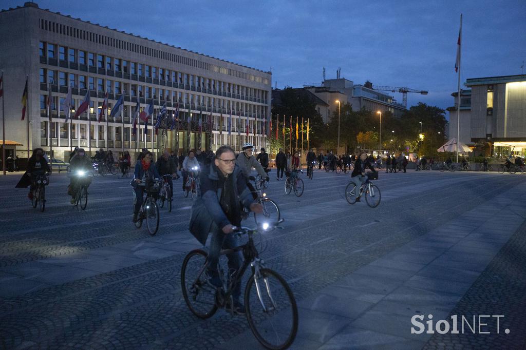 Protest kolesarjev 1. oktober 2021.