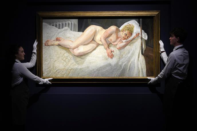 Ria, Naked Portrait, Lucian Freud | Freud, ki velja za enega največjih britanskih portretistov, je za nastanek dela potreboval 16 mesecev. Pri tem mu je njegova portretiranka, Ria Kirby, pozirala vsak dan do pet ur.  | Foto Guliverimage