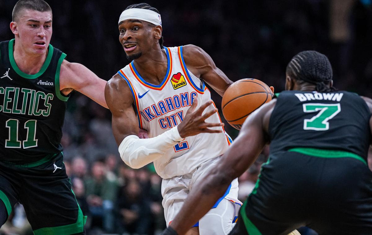 Shai Gilgeous-Alexander, Boston : Oklahoma | Shai Gilgeous-Alexander je bil prvi mož ob zmagi Oklahome. | Foto Reuters