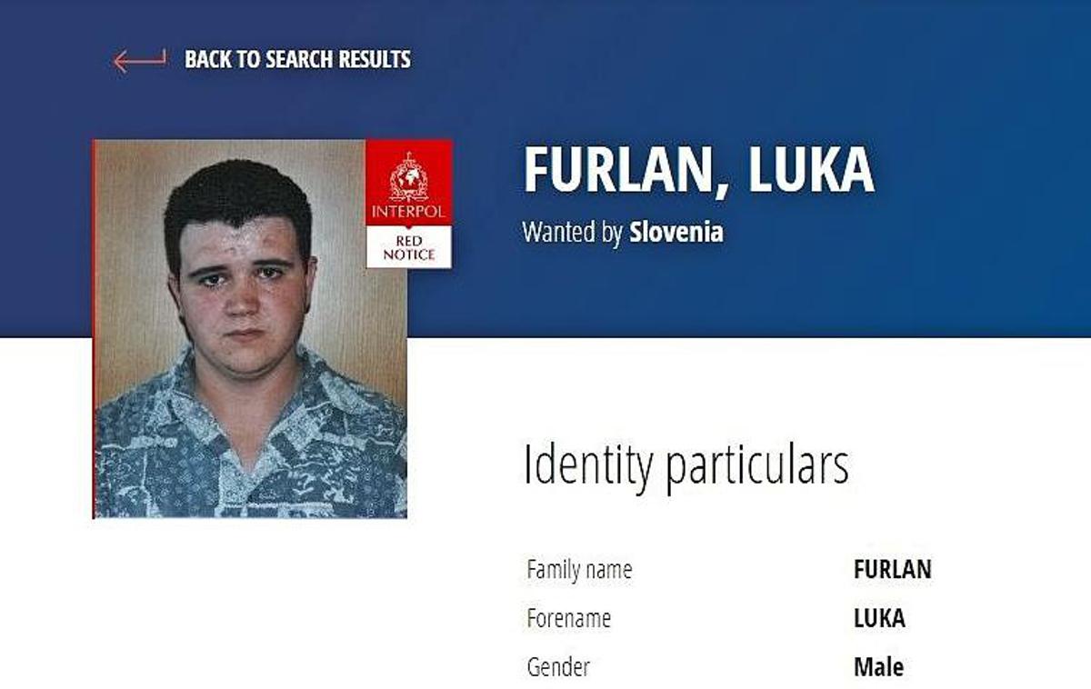 Luka Furlan, tiralica | Luka Furlan naj bi bil leta 2002 na Vipavski cesti v Rožni Dolini vpleten v strelski obračun dveh kriminalnih tolp. | Foto Interpol