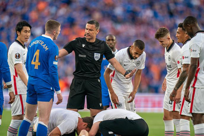 Eintracht Frankfurt : Glasgow Rangers, Slavko Vinčić | Slavko Vinčić, ki je v sredo sodil finale evropske lige, je po pričakovanju tudi na seznamu sodnikov, ki bodo delili pravico na svetovnem prvenstvu v Katarju. | Foto Guliverimage