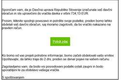 Ste prejeli to sporočilo? Ne nasedajte, gre za prevaro.