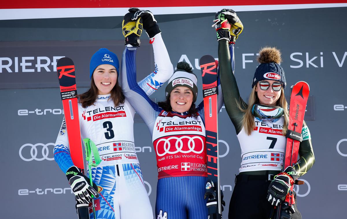 Sestriere vlhova brignone shiffrin | Najboljšo trojico je ločila le stotinka.  | Foto Getty Images