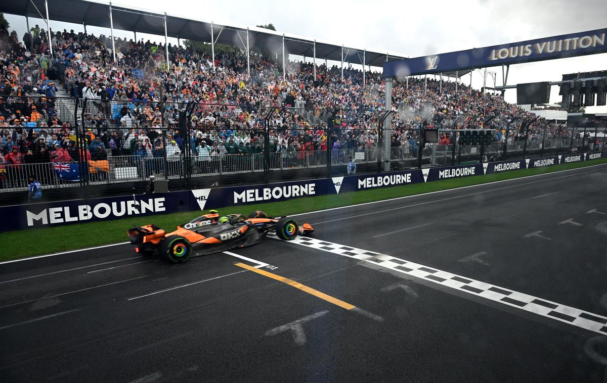 Melbourne Lando Norris McLaren | Lando Norris je v Melbournu dosegel svojo peto zmago v formuli 1, drugo zaporedno. | Foto Reuters