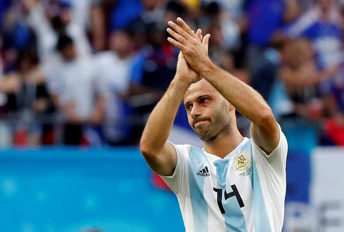 Argentinski rekorder po številu nastopov (147) Mascherano se je poslovil po tekmi osmine finala, na kateri so jih izločili poznejši prvaki Francozi. | Foto: Reuters