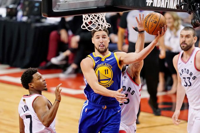 Klay Thompson je bil kljub poškodbi prvi strelec Golden Stata. | Foto: Reuters