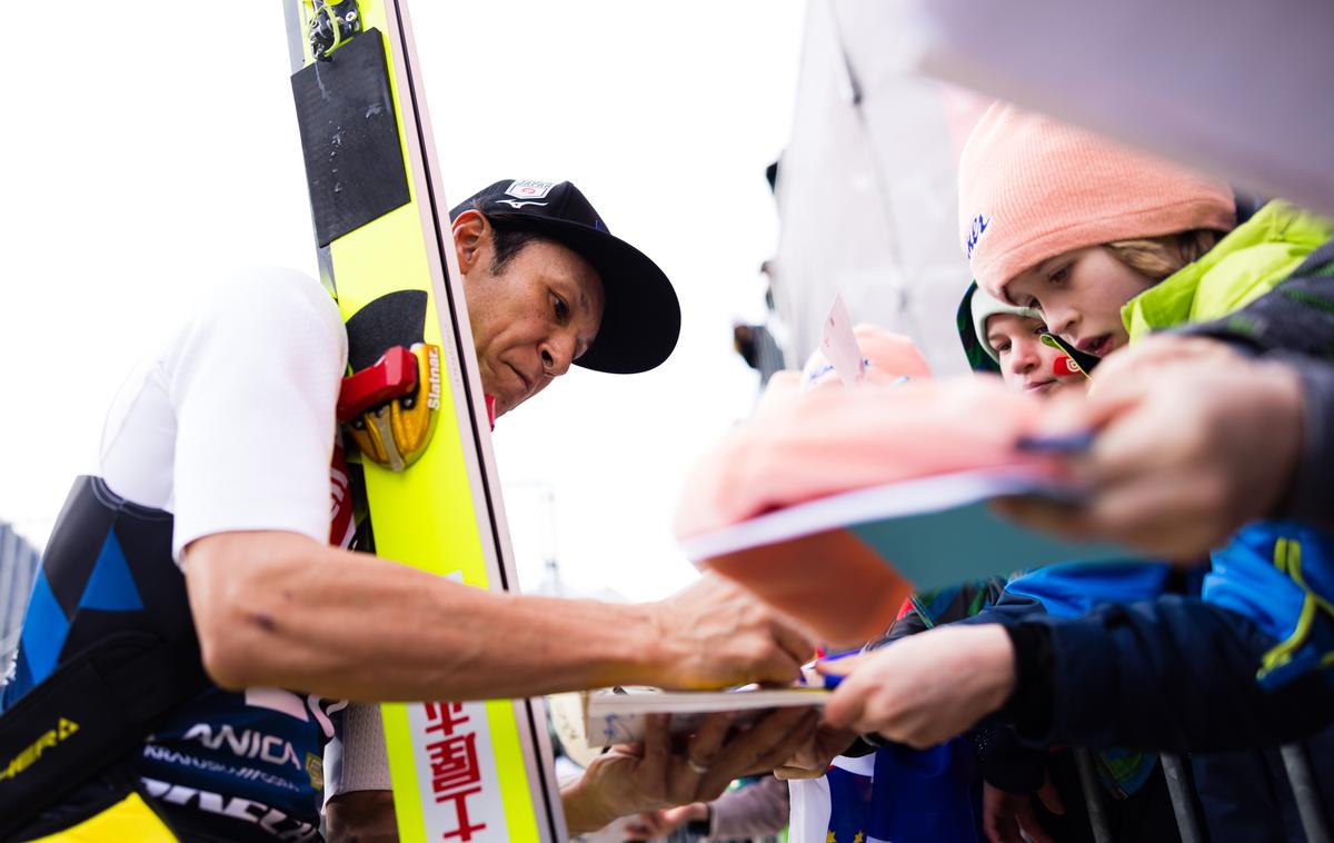 Noriaki Kasai  Planica 2024, navijači 1. dan | Noriaki Kasai je prejel še dve priznanji za Guinnessova rekorda. | Foto www.alesfevzer.com