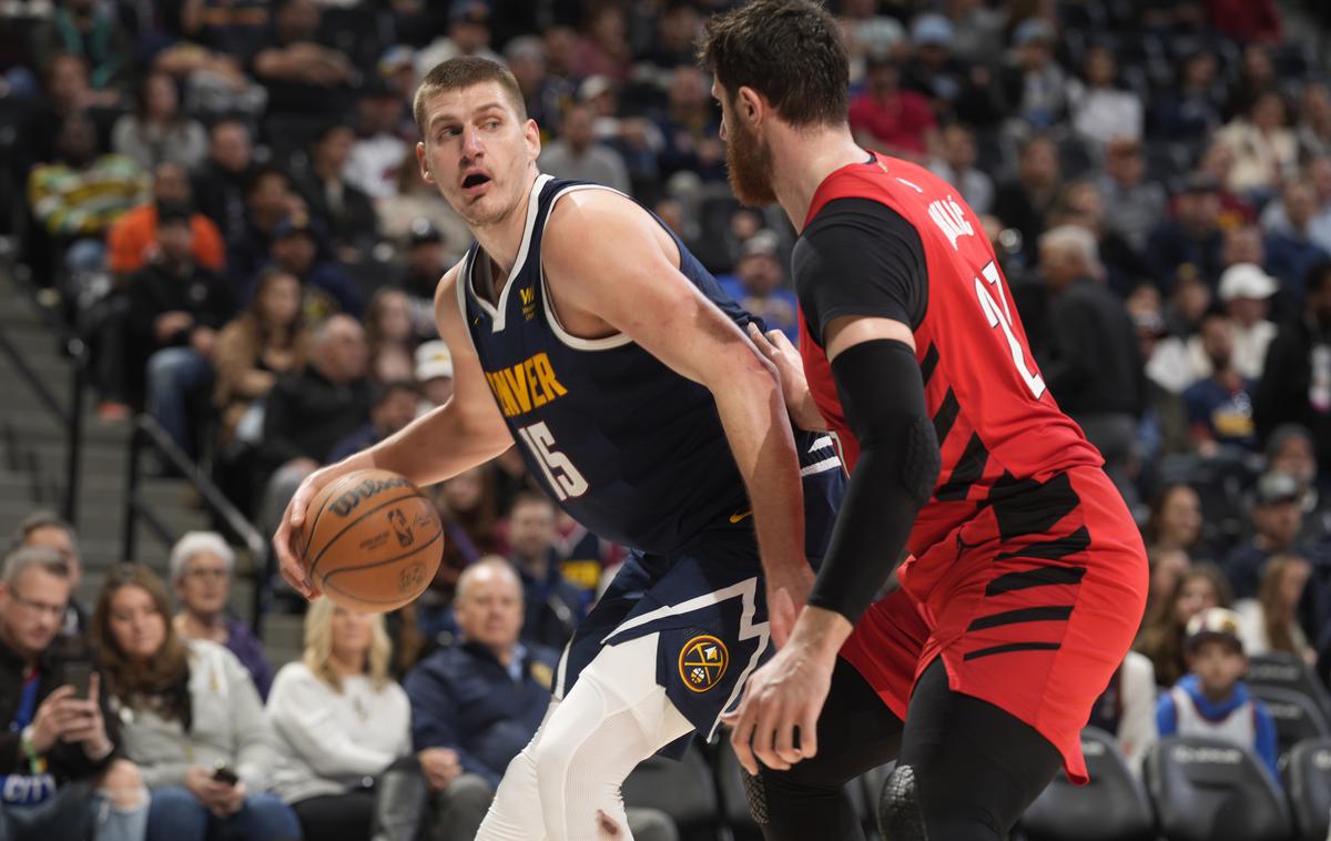 Denver Nuggets Portland Trail Blazers | Nikola Jokić je ob zmagi Denver Nuggets nad Portlandom vknjižil nov trojni dvojček. | Foto Guliverimage