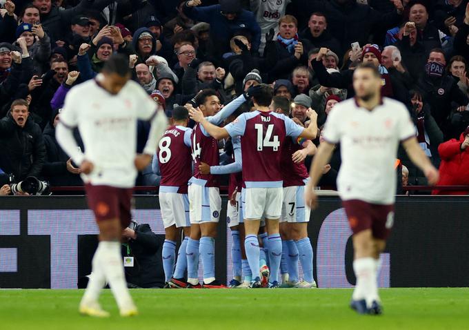 Leon Bailey je Aston Villo v 74. minuti popeljal v vodstvo z 1:0. Pri tem je tudi ostalo, City je po porazu v Birminghamu zdrsnil na četrto mesto lestvice. | Foto: Reuters