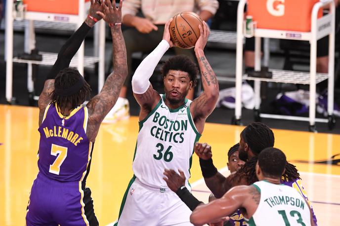 Boston Celtics LA Lakers | Montrezla Harrella s soigralci čaka obračun z Bostonom. | Foto Guliverimage