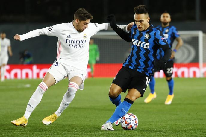 Federico Valverde | Federico Valverde v akciji na tekmi lige prvakov proti Interju. | Foto Reuters