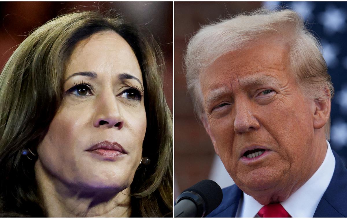 Kamala Harris. Donald Trump. | Harris se je na soočenje intenzivno pripravljala, Trump trdi, da se ni, obenem pa kot ponavadi vnaprej napada voditelje televizije ABC, da bodo pristranski. | Foto Reuters