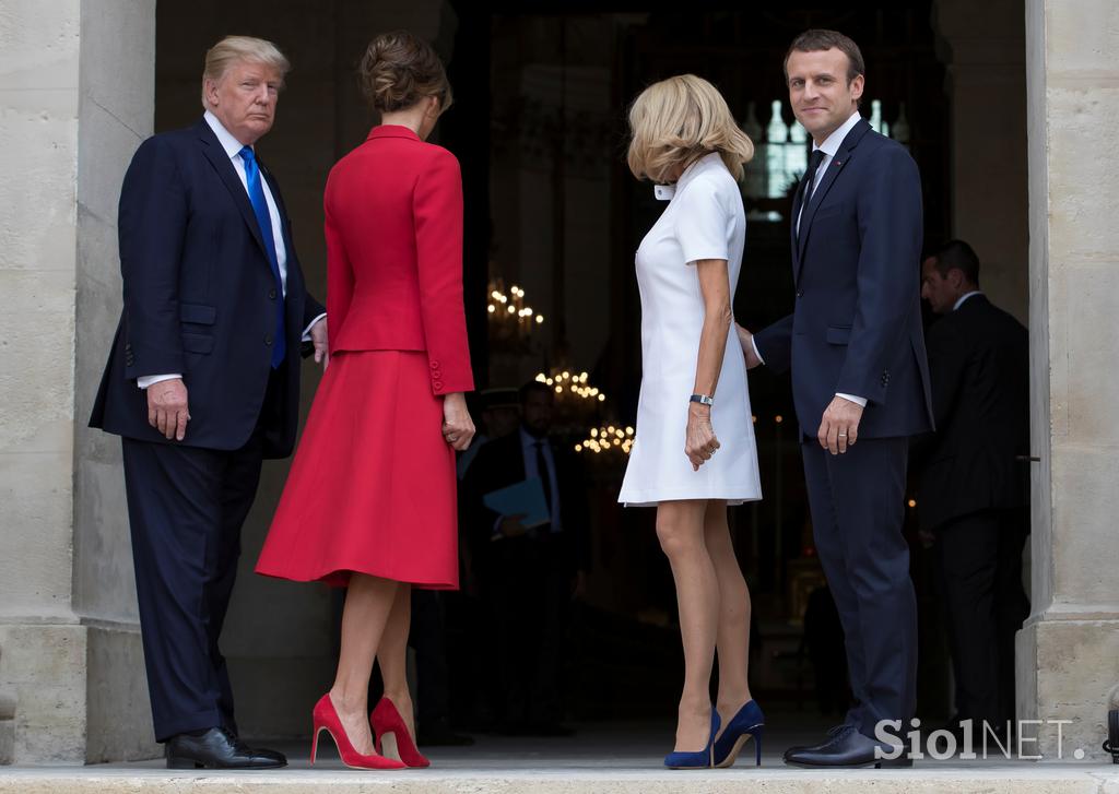 donald trump, melania trump, emmanuel macron, brigitte trogneux