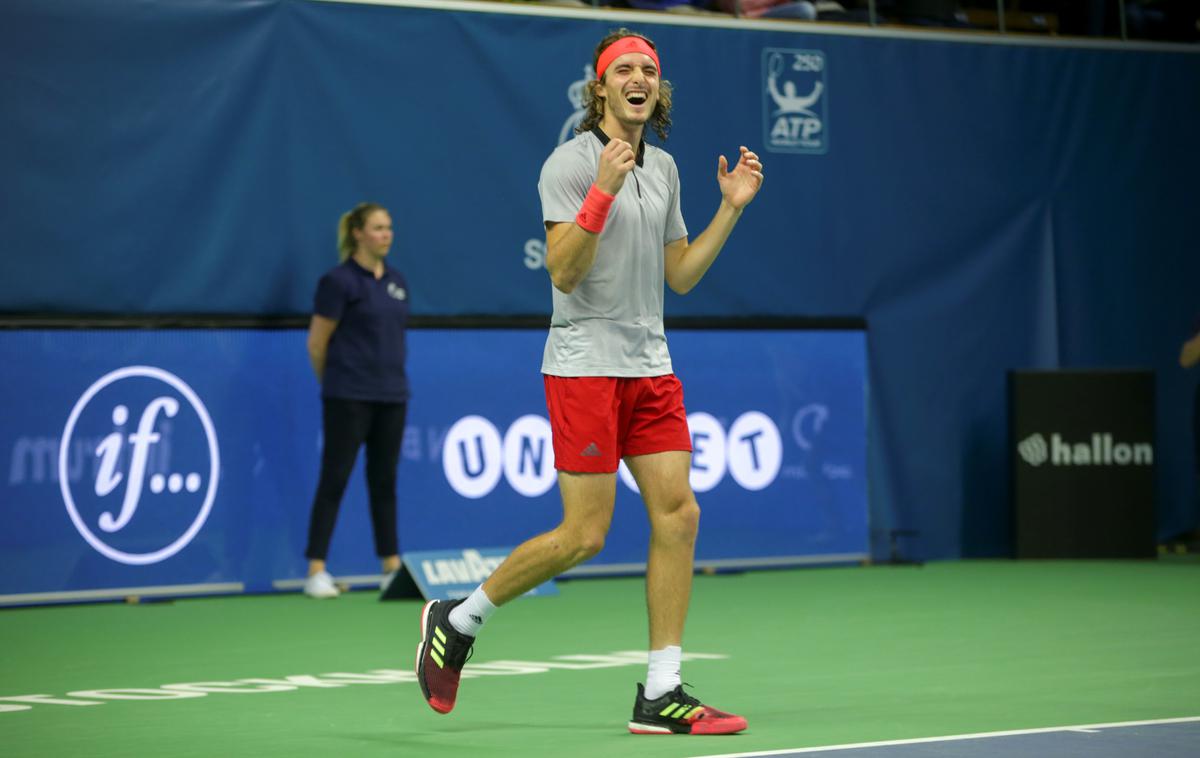 Stefanos Tsitsipas | Stefanos Tsitsipas slavi prvo turnirsko zmago. | Foto Reuters