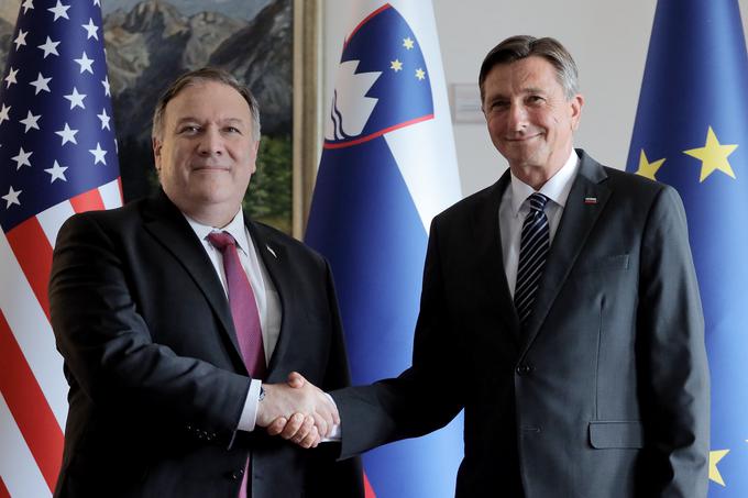 Mike Pompeo Borut Pahor | Foto: STA ,