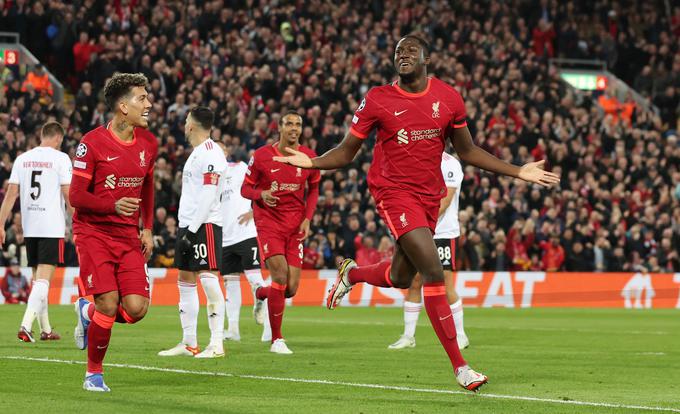 Ibrahima Konate je zatresel mrežo Benfice tudi na povratni četrtfinalni tekmi. | Foto: Reuters