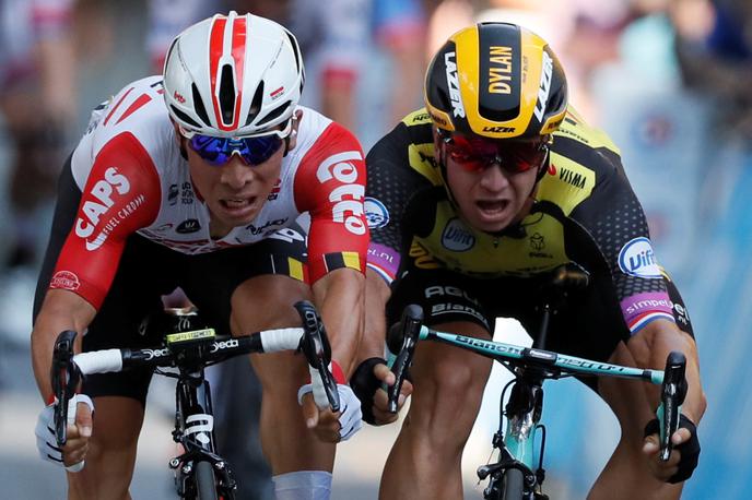 Caleb Ewan Dylan Groenewegen | Dylan Groenewegen (desno) se vrača. | Foto Reuters