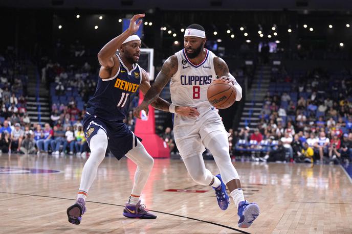 Marcus Morris (desno) Bruce Brown | Vlatko Čančar je k zmagi Denverja nad LA Clippers (126:115) prispeval 11 točk.  | Foto Guliverimage