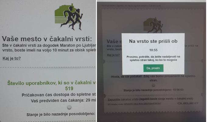 Boj za štartna mesta na letošnjem alternativnem Maratonu po Ljubljani se je začel natanko ob 10.25. Na voljo je 450 mest na vsaki razdalji (10, 21 in 42 kilometrov), trenutno je zasedena dobra tretjina. | Foto: 