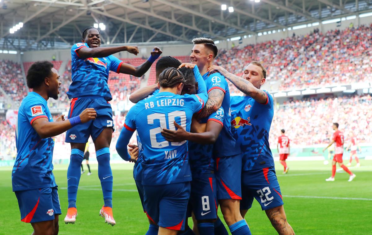 RB Leipzig Benjamin Šeško | Nogometaši Leipziga, tudi Benjamin Šeško, so se že v 18. minuti veselili vodstva z 2:0. | Foto Guliverimage