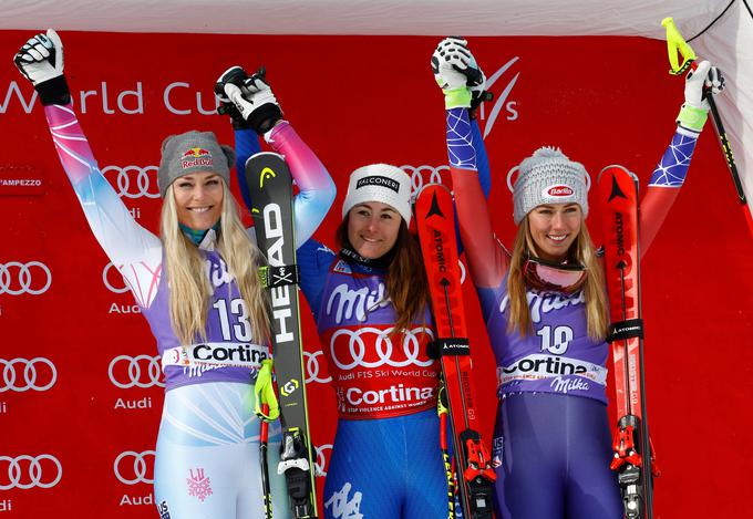 Lindsey Vonn (levo) je za rekordno 79. zmago za svetovni pokal zaostala za 47 stotink sekunde. | Foto: Reuters