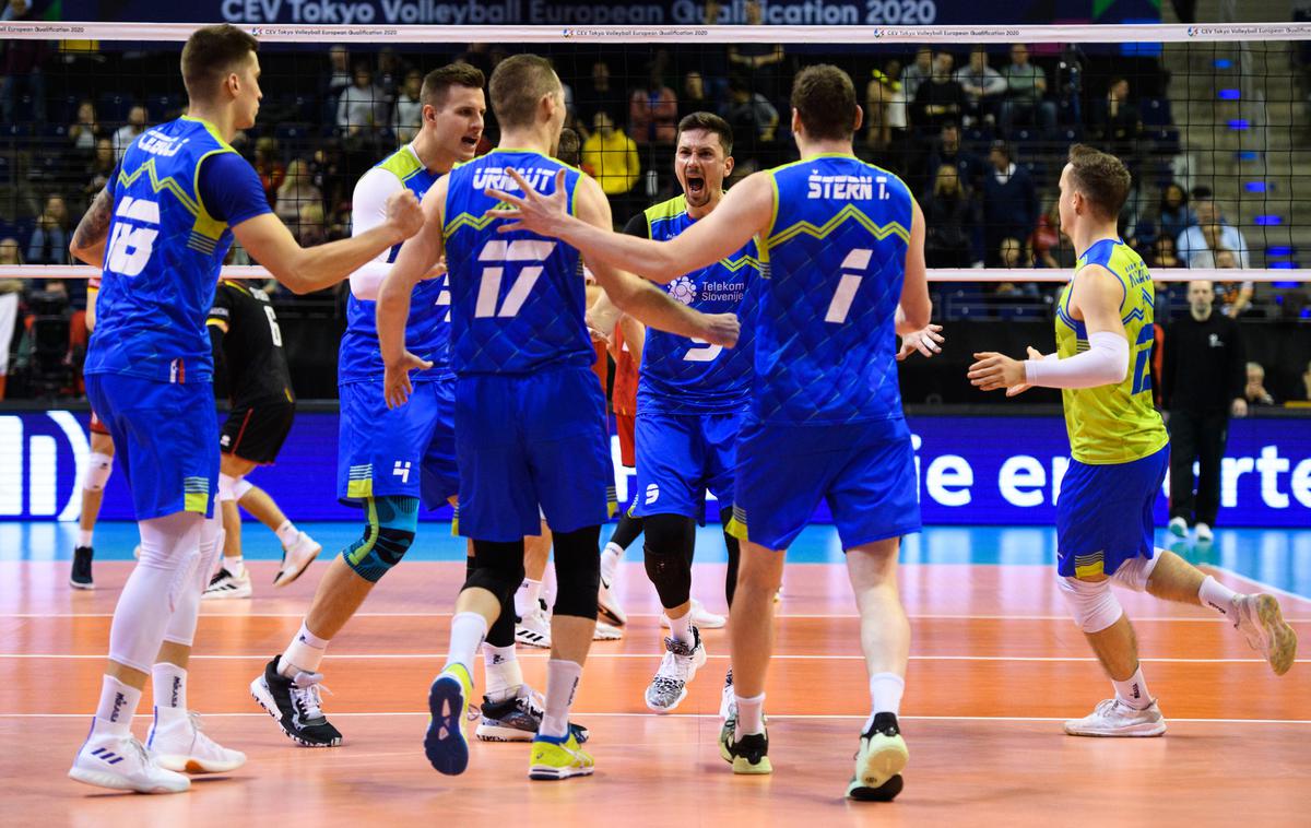 Slovenija Belgija odbojka | Slovenski odbojkarji so olimpijske sanje začeli loviti z zmago nad Belgijo. | Foto CEV