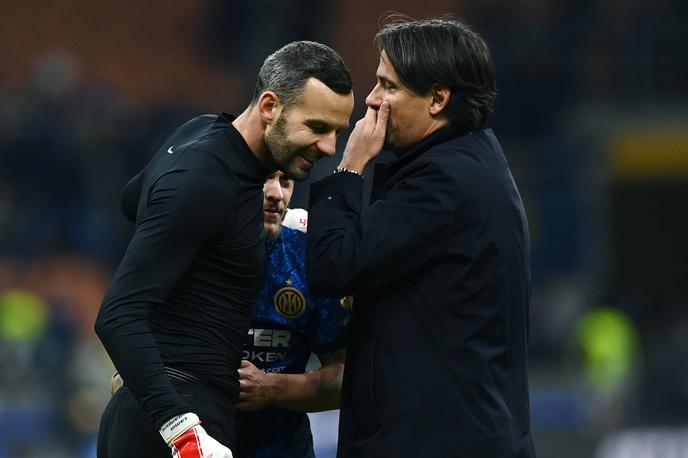 Samir Handanović, Simone Inzaghi | Inter bo danes lovil preobrat na Anfieldu. | Foto Guliverimage