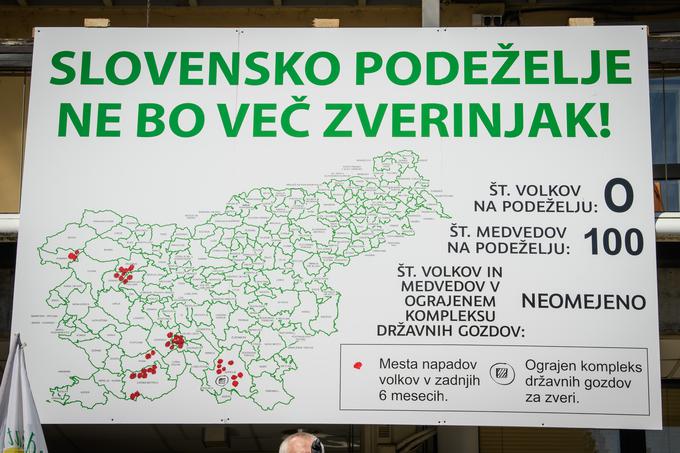 Zveri, volkovi, protest, Velike Lašče | Foto: STA ,