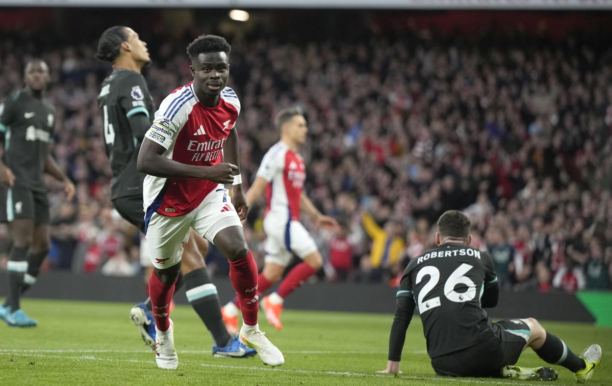 Bukayo Saka, Arsenal | Arsenal je dvakrat povedel, a Liverpool se je obakrat vrnil. | Foto Guliverimage