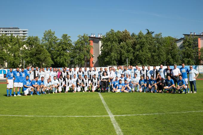 Legendarni novogoriški in italijanski nogometaši z Andrejem Krivcem. | Foto: 