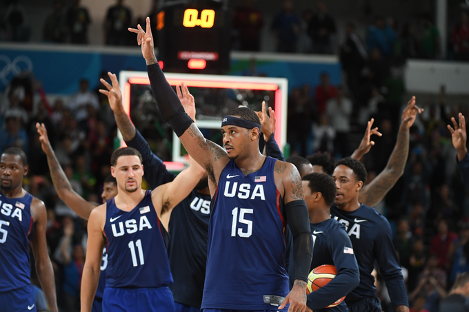 Z ameriško reprezentanco je do zdaj na olimpijskih igrah le enkrat izgubil, leta 2004 v polfinalu proti Grčiji. | Foto: Guliverimage/Getty Images