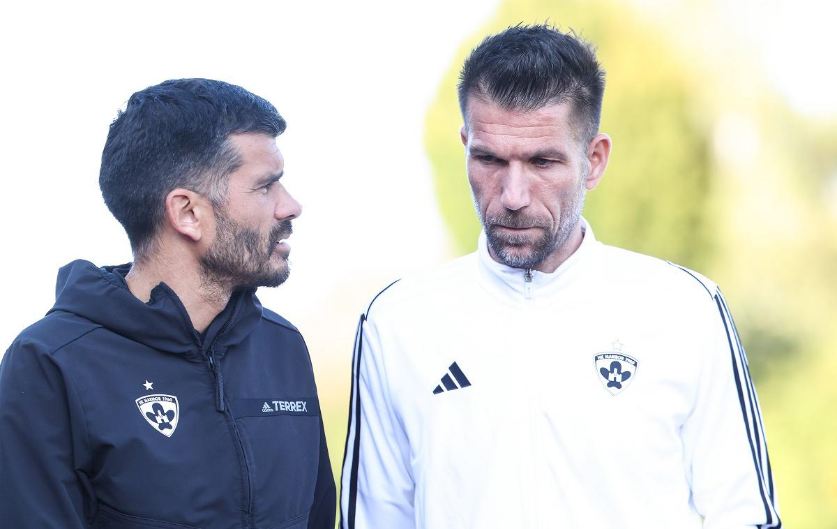 Boštjan Cesar Aleksandar Radosavljević | Boštjan Cesar zaradi viroze ni vodil Maribor proti Jagiellonii in Zimbruju. Nadomeščal ga je pomočnik Aleksandar Radosavljević. | Foto Aleš Fevžer