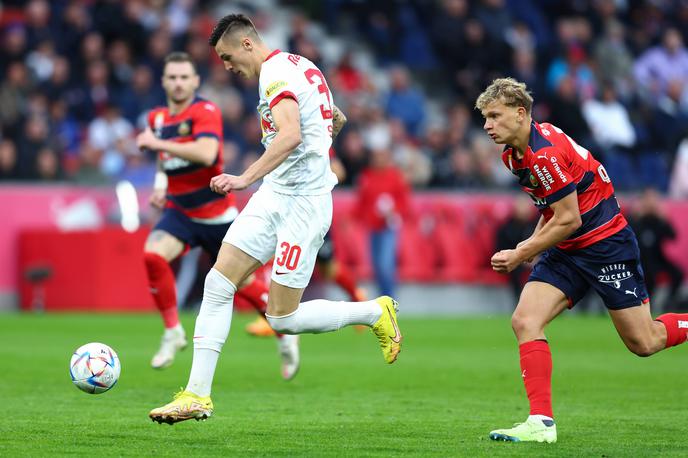 Salzburg Benjamin Šeško | Benjamin Šeško je v prvi akciji tekme že zabil v mrežo Rapida. | Foto Guliver Image