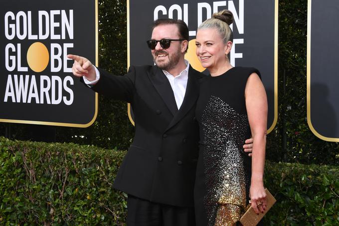 Gervais na rdeči preprogi s partnerico Jane Fallon | Foto: Getty Images