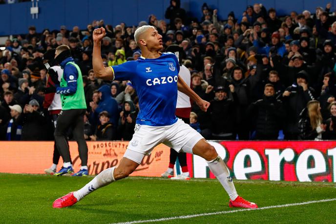 Richarlison Everton | Brazilski napadalec Evertona Richarlison je zadel trikrat, a je obveljal le tretji gol. | Foto Reuters