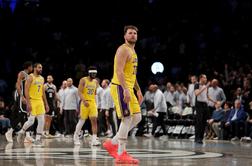 Luka Dončić z nemirno roko do trojnega dvojčka, Lakersom spodletelo v Brooklynu