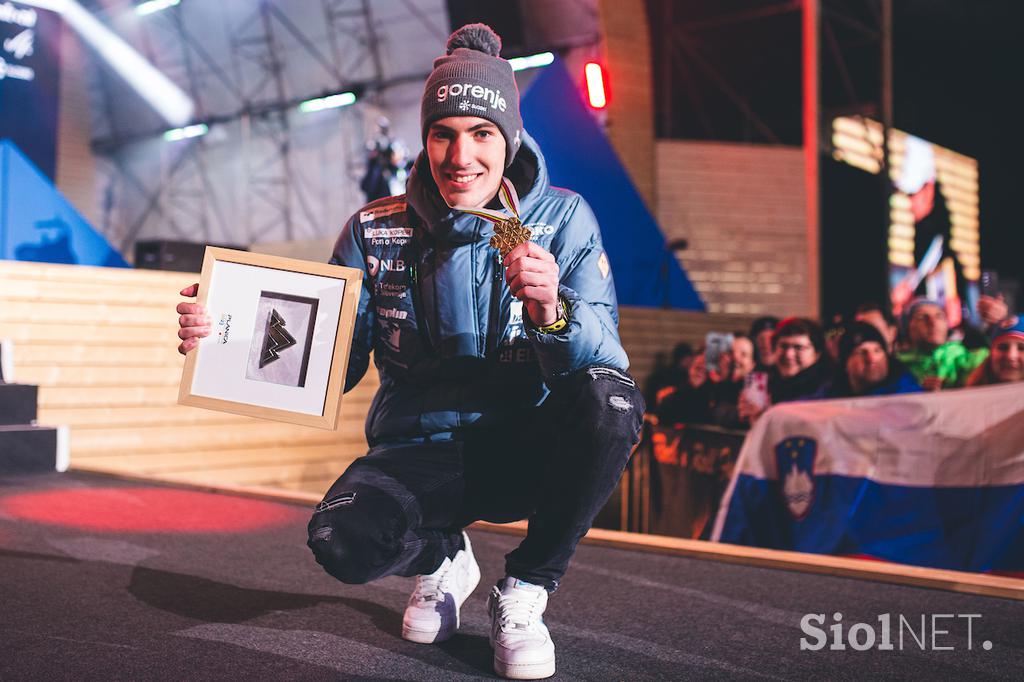 Kranjska Gora, podelitev medalj s SP v Planici