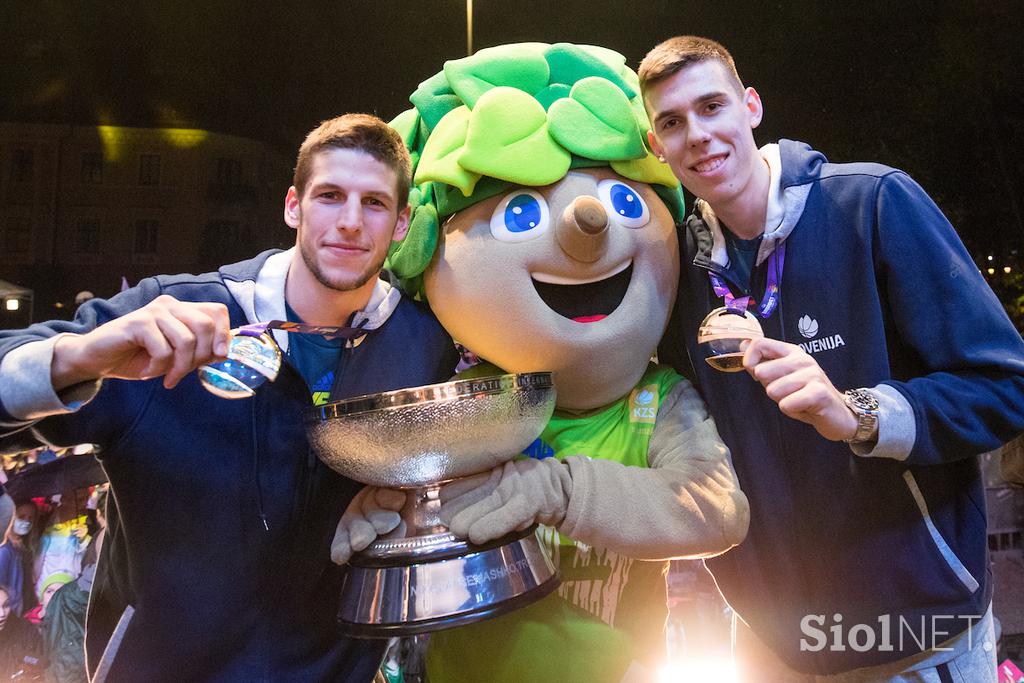 Sprejem košarkarjev EuroBasket 2017 Kongresni trg