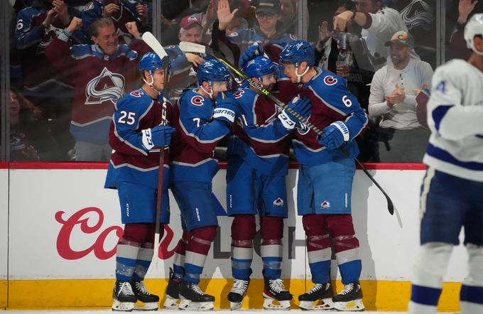 Hokejisti moštva Colorado Avalanche so točke vknjižili na 18. zaporedni tekmi. Prvake so premagali s 3:2 in se vrnili na prvo mesto lige. | Foto: Guliverimage/Vladimir Fedorenko