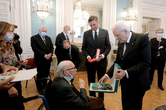 Borut Pahor in Sergio Mattarella z Borisom Pahorjem leta 2020 | Foto: STA ,