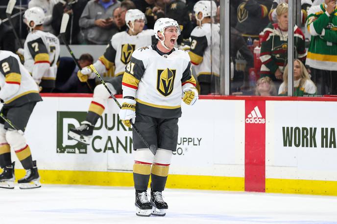 Vegas Golden Knights | Vodilno moštvo zahoda iz Vegasa je po kazenskih strelih strlo odpor Minnesote, ki je kljub porazu potrdila končnico. | Foto Guliverimage