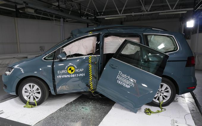 Kljub svoji starosti sta štiri zvezdice dobila volkswagen sharan in seat alhambra. Pri Euro NCAP so pohvalili napredek teh dveh velikih enoprostorcev, ki sta v prodaji v nespremenjeni obliki naprodaj že od leta 2010.  | Foto: EuroNCAP