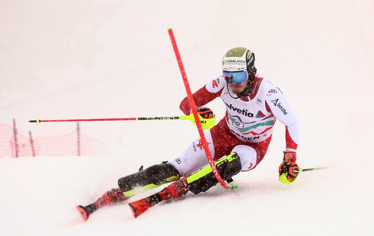 Adelboden Manuel Feller | Manuel Feller je bil najhitrejši v prvi vožnji Adelbodna. | Foto Reuters