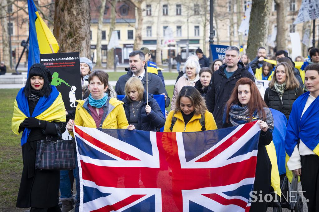 Shod ob tretji obletnici vojne v Ukrajini. Ukrajina.