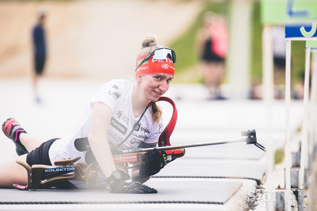 trening biatlon streljanja Anamarija Lampič