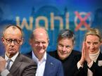 Friedrich Merz, Olaf Scholz, Robert Habeck in Alice Weidel