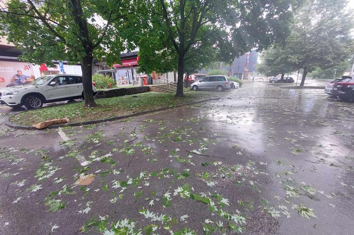 toča Radovljica | Posledice padanja toče v Radovljici. | Foto bralka