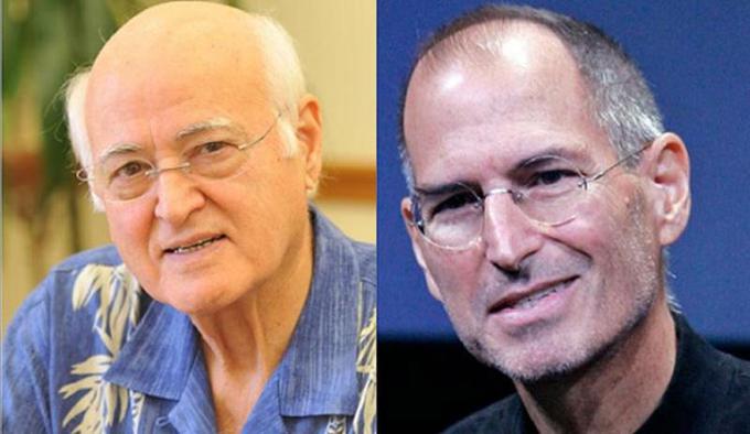 Tistemu, ki ga je Steve klical "oče", je bilo sicer ime Paul Reinhold Jobs, a ni bil njegov biološki oče. Steve Jobs je bil posvojen. Pravi oče Steva Jobsa je bil Abdulfattah Jandali (levo), v ZDA se je med pridobivanjem doktorata preselil iz Sirije. Na univerzi v Wisconsinu je spoznal Jobsovo biološko mati, Joanne Carole Schieble, Američanko z nemškimi in švicarskimi koreninami.  | Foto: 